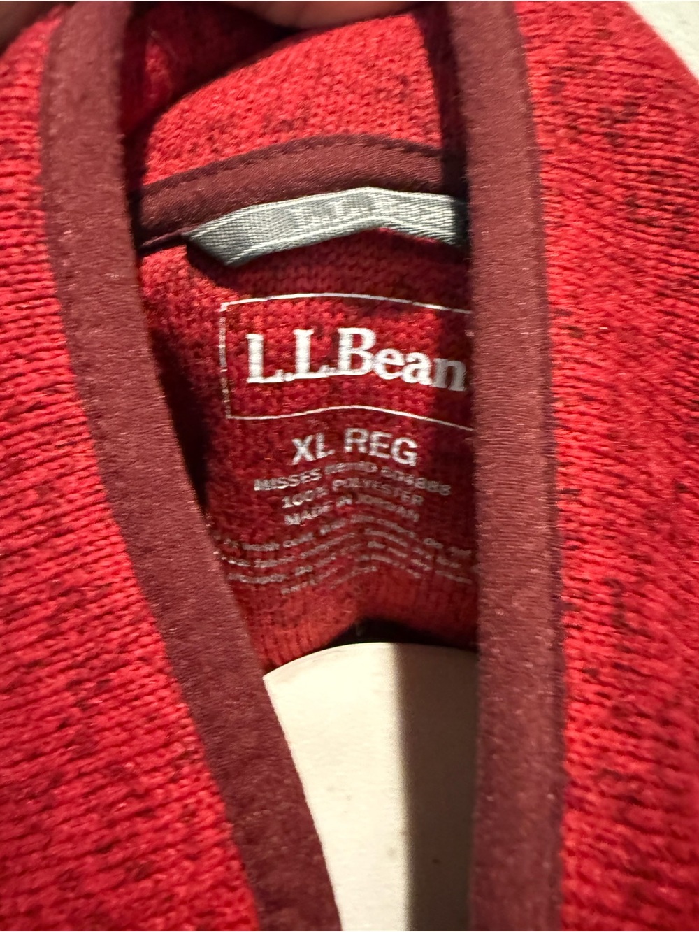 L.L.Bean Women‎ XL Sweater Fleece Full-Zip Jacket Berry Red - Picture 4 of 5
